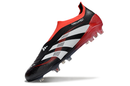Chuteira de Campo Adidas Predator Elite LL sem cadarço FG - Preto e Vermelho
