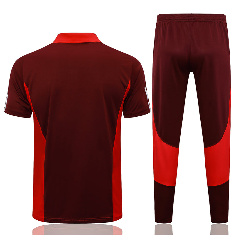 Conjunto Internacional Polo 24/25 - Masculino Adidas - Vemelho e vinho