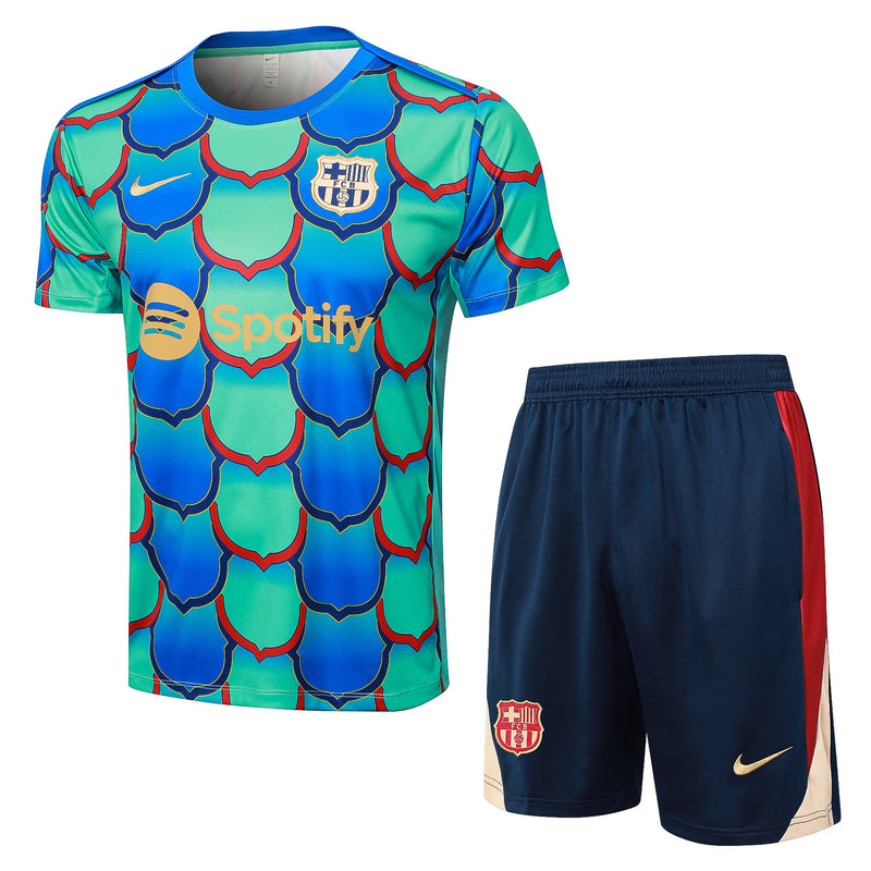 Conjunto Barcelona Treino Camisa manga curta + short 25/26 - Masculino Nike - verde
