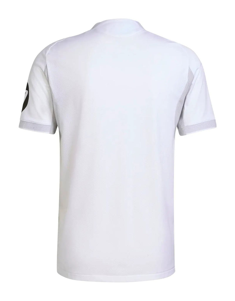 Camisa Real de Madrid I 25/26 - Torcedor Adidas Masculina - Branca com detalhes em cinza e amarelo