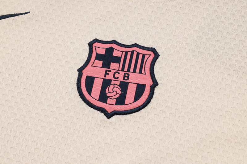 Conjunto Barcelona Treino Camisa manga curta + short 25/26 - Masculino Nike - Bege