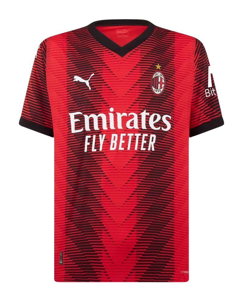 Camisa AC Milan I 23/24 - Torcedor Puma Masculina - Vermelho e preto