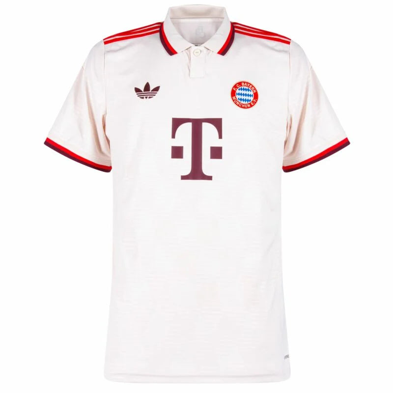 Camisa Bayern de Munique III 24/25 - Torcedor Adidas Masculina - Bege com detalhes em vermelho