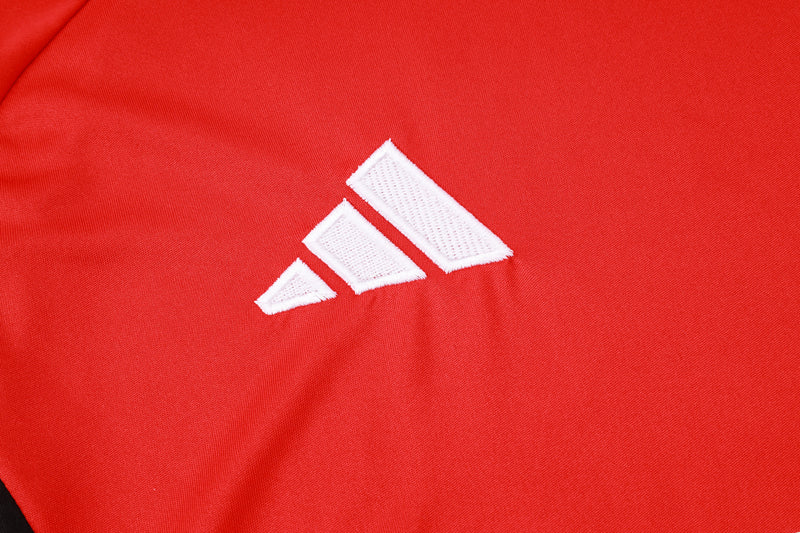 Conjunto Manchester United Treino Camisa manga curta + short 24/25 - Masculino Adidas - Vermelho