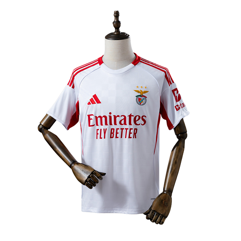 Camisa Benfica III 25/26 - Torcedor Adidas Masculina - Branca com detalhes em vermelho