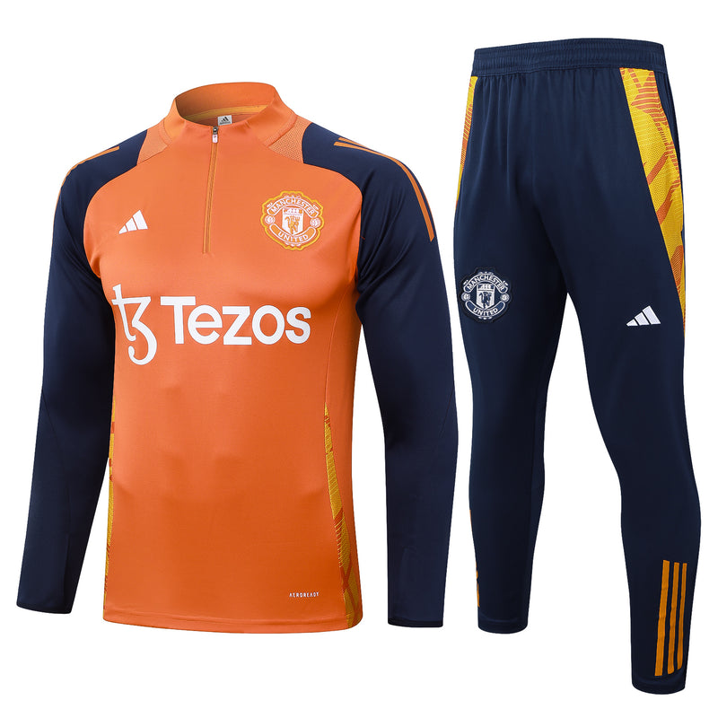 Conjunto Manchester United 24/25 - Masculino Adidas - Laranja