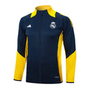 Conjunto Real Madrid Treino 24/25 - Masculino Adidas -   Azul Royal Mangas Compridas (Mangas Amarelas)
