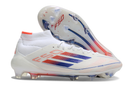 Chuteira de Campo Adidas F50 Elite Mid Cano Alto FG - Branco e Azul