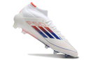 Chuteira de Campo Adidas F50 Elite Mid Cano Alto FG - Branco e Azul