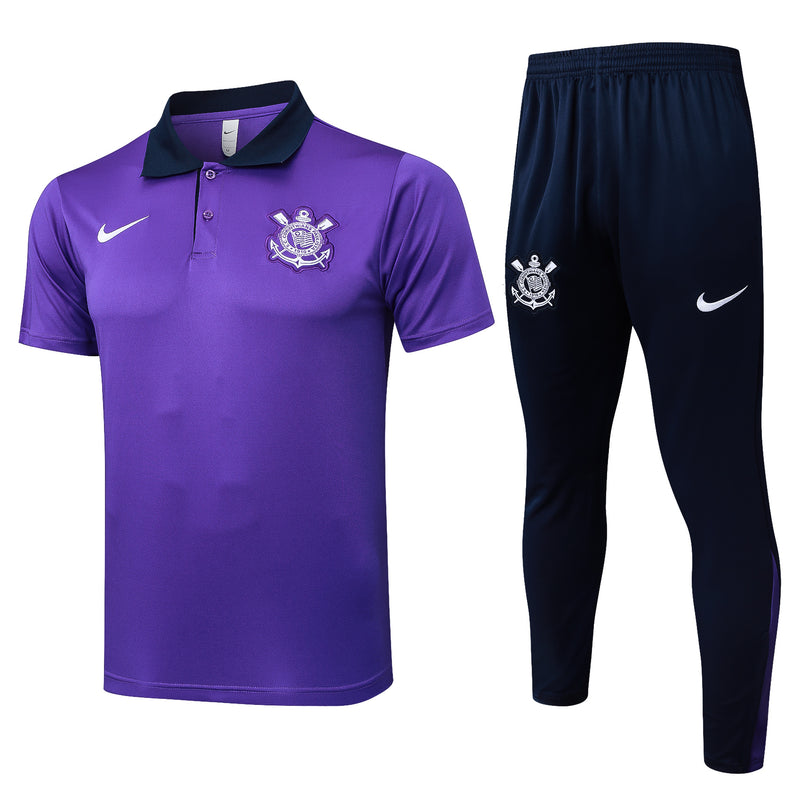 Conjunto Corinthians Polo 24/25 - Masculino Nike - Roxo