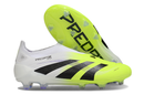 Chuteira de Campo Adidas Predator Elite LL sem cadarço FG - Branco e Verde Limão