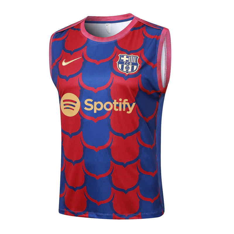 Conjunto Barcelona Treino Camisa Regata + short 24/25 - Masculino Nike - vermelho e azul