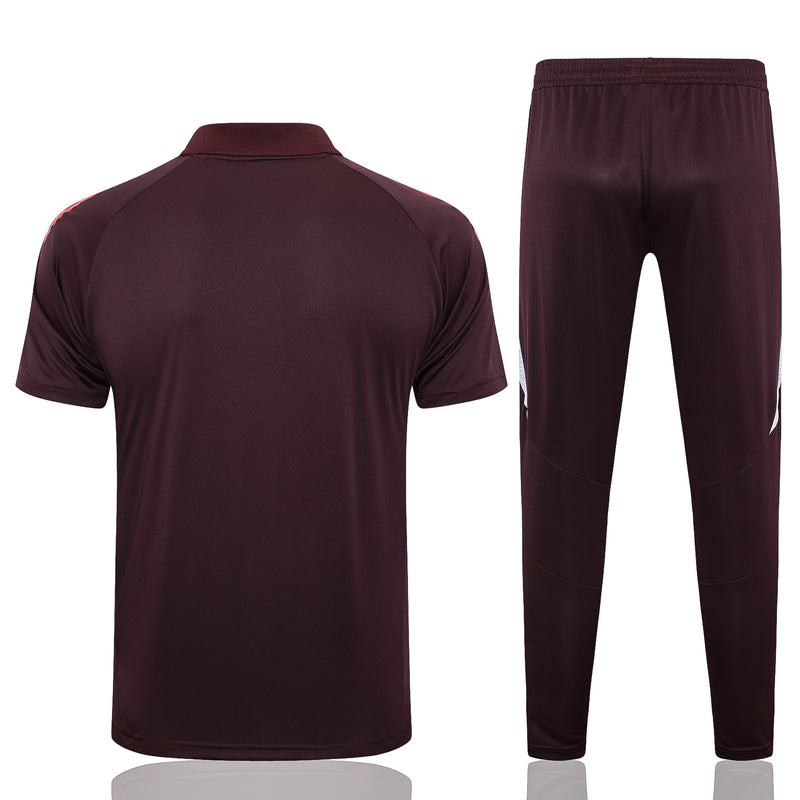 Conjunto Bayern München Treino 24/25 - Masculino adidas - Borgonha Escuro
