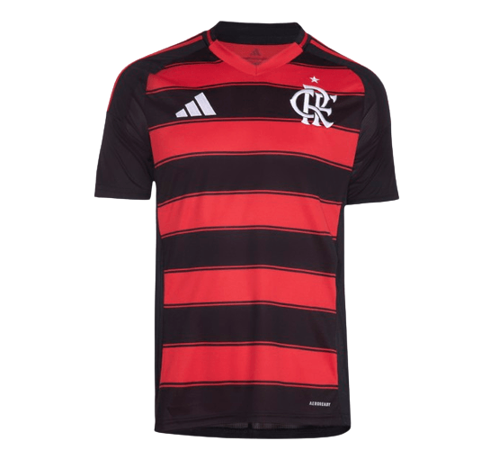 Camisa Flamengo I 25/26 - Torcedor Adidas Masculina - Preta e vermelha