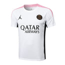Conjunto Paris Saint-Germain Treino Camisa manga curta + short 24/25 - Masculino Jordan - Branco (Ombros Rosa)