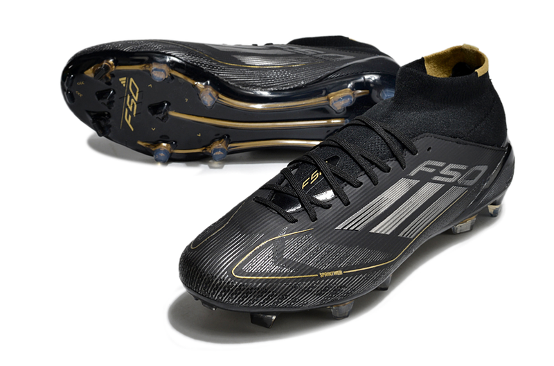 Adidas F50 Elite Mid High Top FG Football Boots - Black