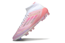 Chuteira de Campo Adidas F50 Elite Mid Cano Alto FG - Branco e rosa
