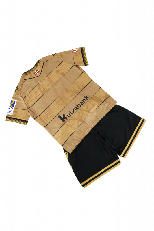 Kit Infantil Real Sociedad ll 24/25 Macron - Ouro / Preto