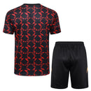 Conjunto Manchester United Treino Camisa manga curta + short 24/25 - Masculino Adidas - Preto e vermelho