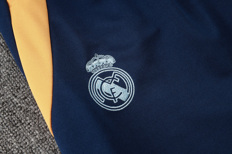 Conjunto Real Madrid Treino 24/25 - Masculino Adidas -  azul (gola azul claro)