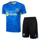 Barcelona Training Set Short Sleeve Shirt + Shorts 24/25 - Men's Nike - Blue