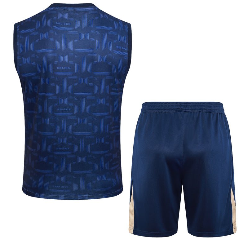 Conjunto Barcelona Treino Camisa Regata + short 24/25 - Masculino Nike - azul royal (Nike amarelo)