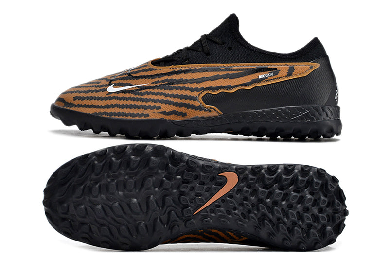 Chuteira de Campo Nike React Phantom GX Pro TF - Preto/Caramelo