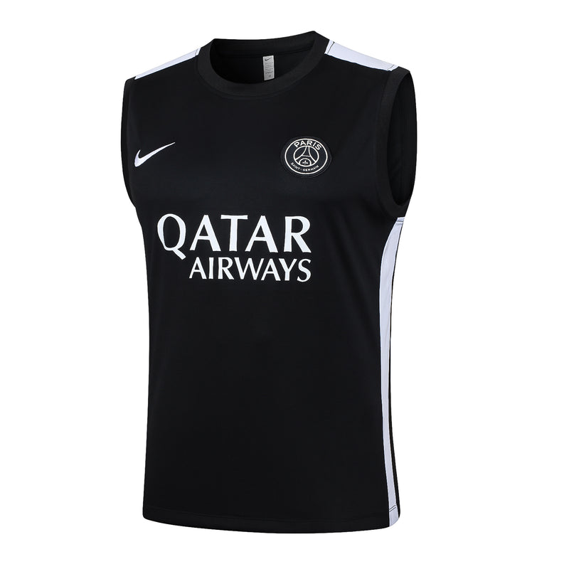 Paris Saint-Germain Training Set Tank Top Shirt + Shorts 24/25 - Men's Nike - Black (White Shoulders)