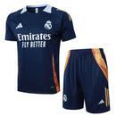 Conjunto Real Madrid Treino Camisa manga curta + short 25/26 - Masculino Adidas - azul (gola azul claro)