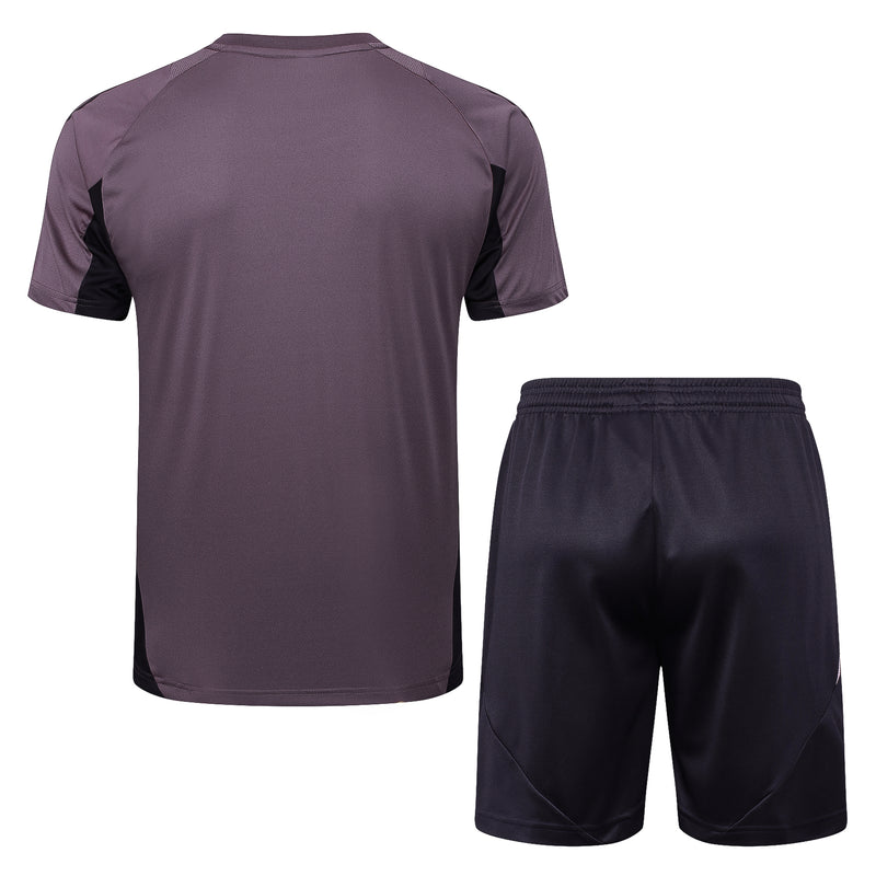Arsenal Training Set Short Sleeve Shirt + Shorts 24/25 - Men's Adidas - Purple