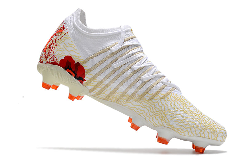 Chuteira de Campo Puma Future Z 1.3 Teazer FG - Branco/Laranja