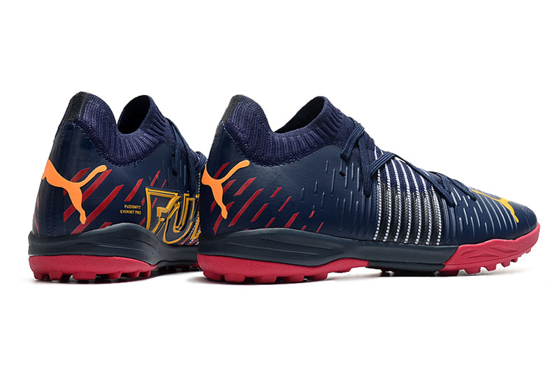 Chuteiras de futebol Puma Future Z TF/MG - Azul Escuro/Vemelho