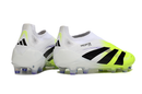 Chuteira de Campo Adidas Predator Elite LL sem cadarço FG - Branco e Verde Limão