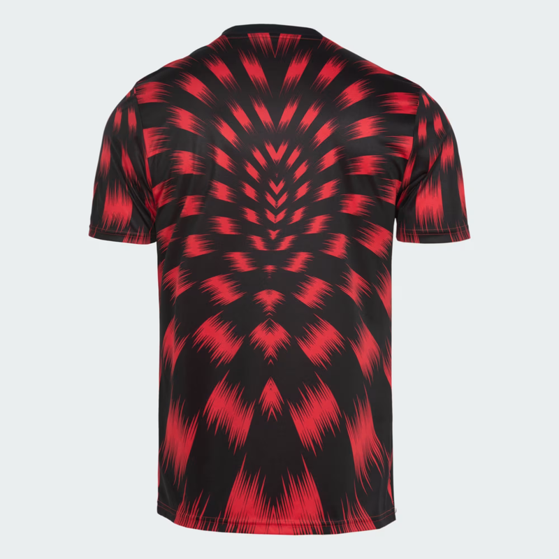 Camisa Flamengo pré-jogo 25/26 Torcedor Adidas Masculina - Preto e Vermelho