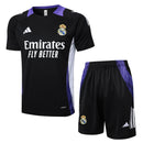 Conjunto Real Madrid Treino Camisa + short 24/25 - Masculino Adidas - Preta com detalhes roxo