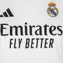 Camisa Real de Madrid I 25/26 - Torcedor Adidas Feminina - Branca com detalhes em cinza e amarelo