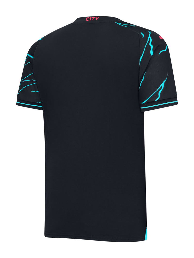 Camisa Manchester City III 23/24 - Torcedor Puma Masculina - Preta com detalhes em azul