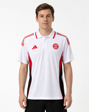 Bayern München 25/26 Polo Branca & Vermelha
