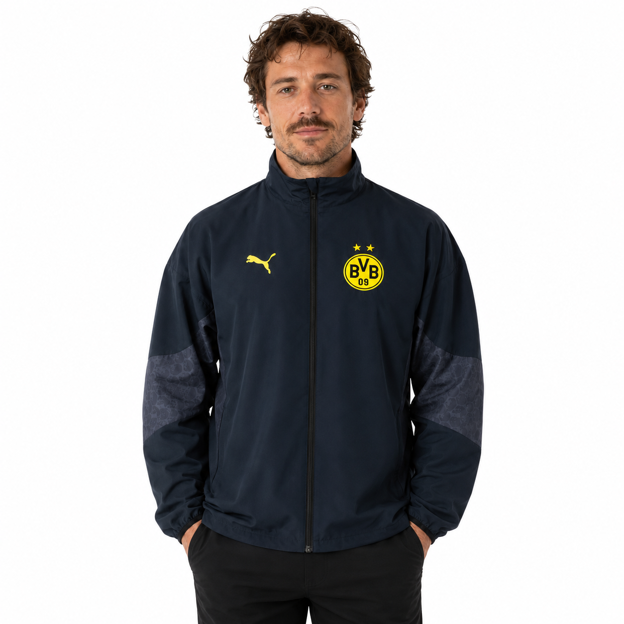 Borussia Dortmund Reversible Jacket Windbreaker- Black - 2 in 1 - Veste