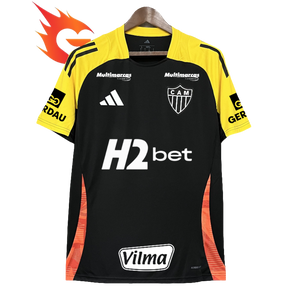 Camisa Atlético Mineiro 25/26 Treino - Todos os Patrocínios - Preta - Versão Torcedor