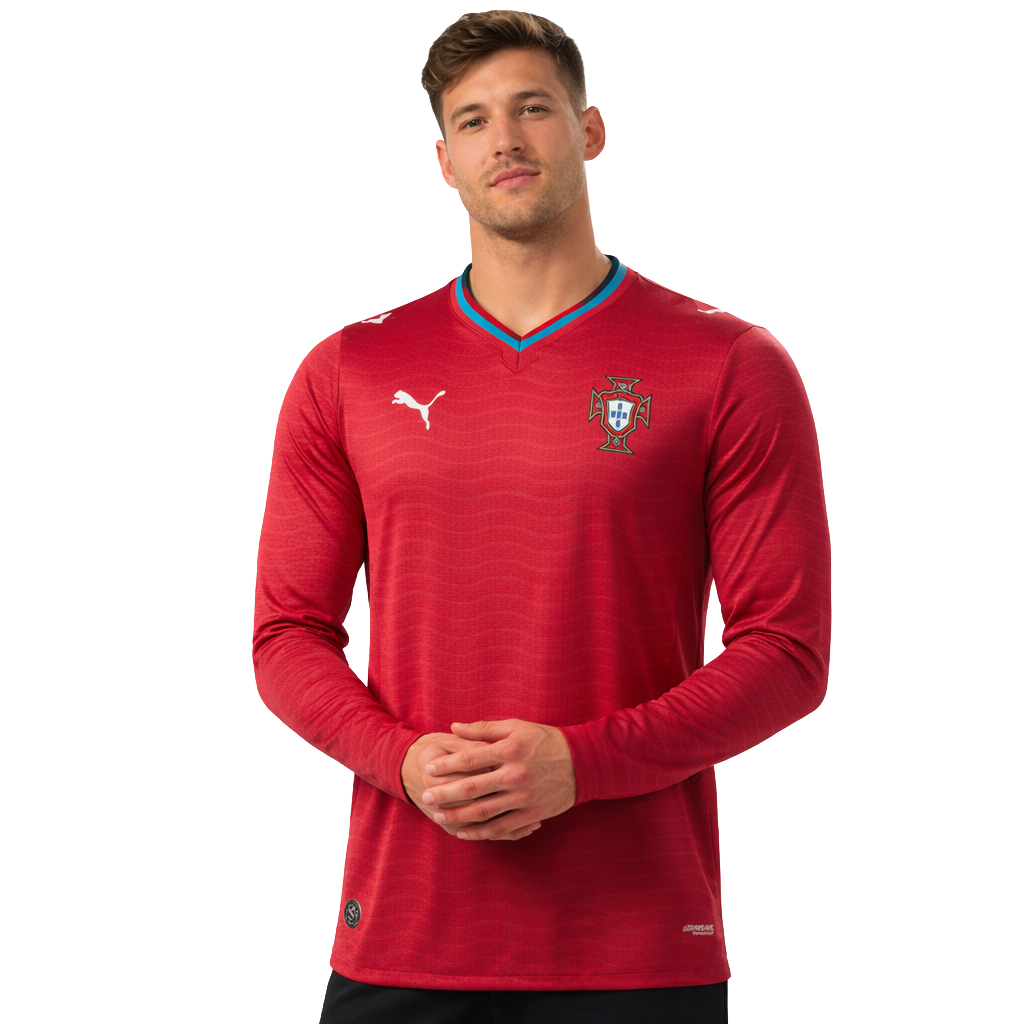 Camisa Portugal 2026 I Titular - Versão Jogador - Manga Longa