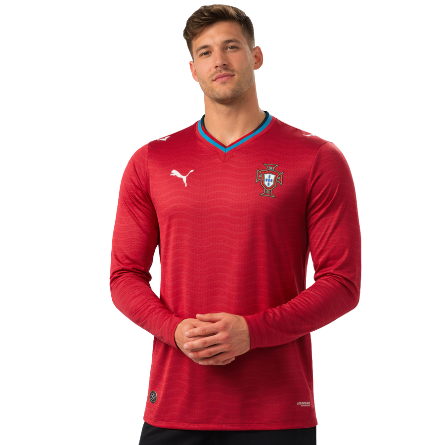 Camisa Portugal 2026 I Home - Versão Jogador - Manga Longa