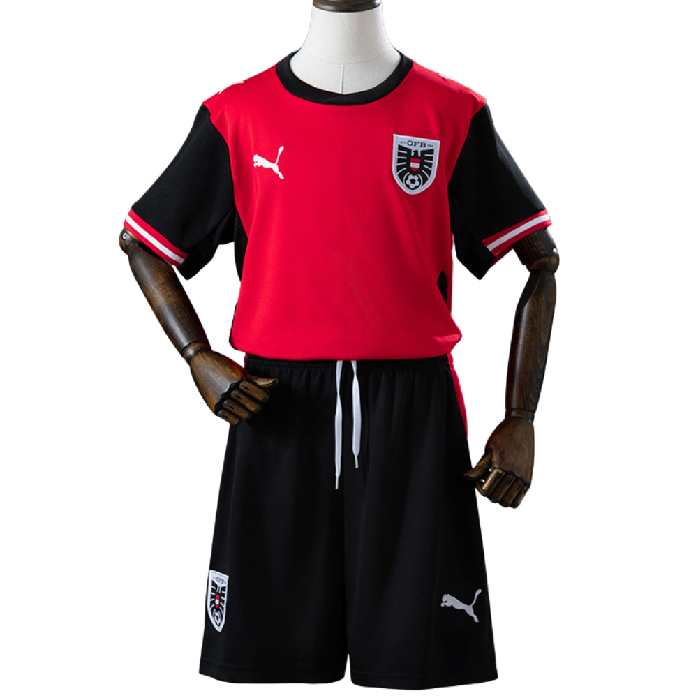 Conjunto Infantil Áustria 2026 I Home- Versão Torcedor