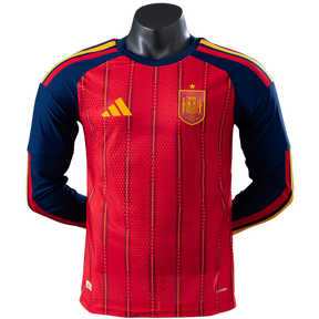 Camisa Espanha 2026 I Home - Versão Jogador - Manga Longa