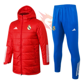 Conjunto Jaqueta Puffer e Calça Training - Adidas - Real Madrid Vermelha