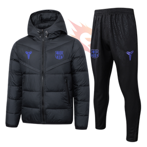 Puffer Jacket and Training Trousers Set - Barcelona Black and Purple - 25/26