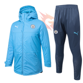 Conjunto Jaqueta Puffer e Calça Training - Manchester City Azul Claro
