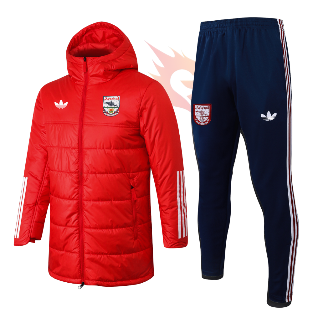 Conjunto Jaqueta Puffer e Calça Training - Adidas - Arsenal Vermelha