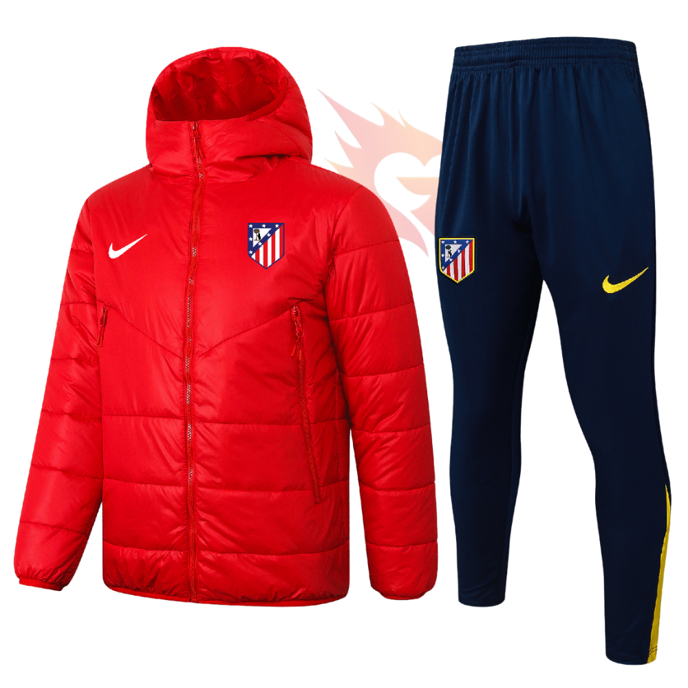 Conjunto Jaqueta Puffer e Calça de Treino - Nike - Atlético de Madrid Vermelha