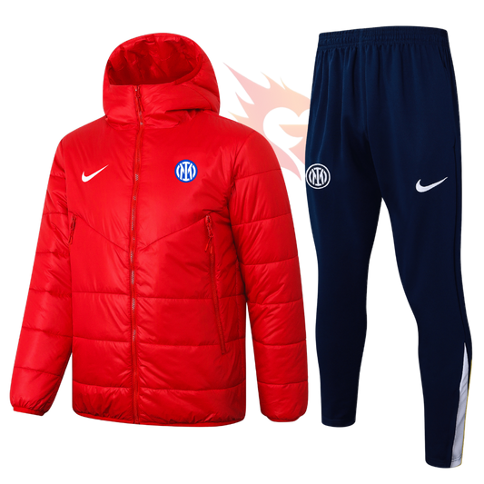 Puffer Jacket and Pants Training Set Inter Milan Red Cotton